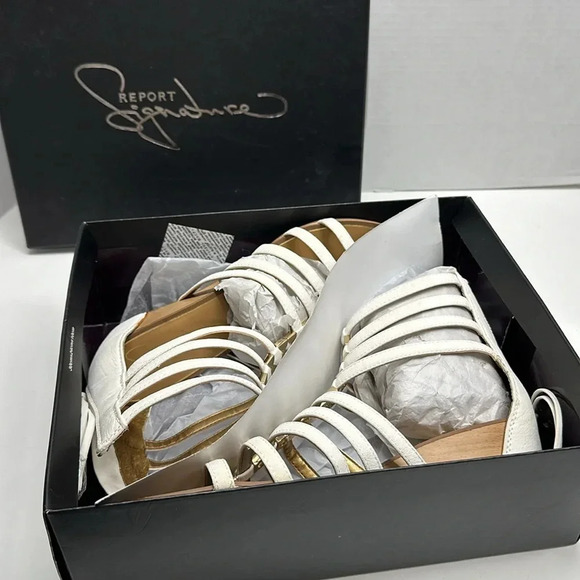 Report Signature Meliza Gladiator Sandal Shoes Open Toe White Women's Size 9 - Picture 2 of 11